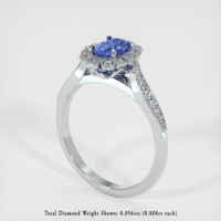 0.95 Ct. Blue Sapphire Ring, 14K White Gold 2