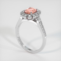 1.09 Ct. Padparadscha Sapphire Ring, 18K White Gold 2