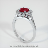 1.49 Ct. Ruby Ring, 18K White Gold 2
