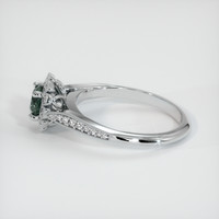 0.48 Ct. Bluish Green Sapphire Ring, 18K White Gold 4