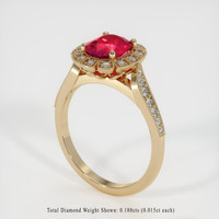 2.00 Ct. Pinkish Red Ruby Ring, 10K Yellow Gold 2