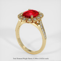 3.18 Ct. Ruby Ring, 10K Yellow Gold 2