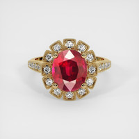 4.09 Ct. Ruby Ring, 14K Yellow Gold 1