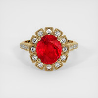 3.18 Ct. Ruby Ring, 14K Yellow Gold 1