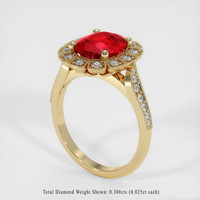 3.18 Ct. Ruby Ring, 14K Yellow Gold 2