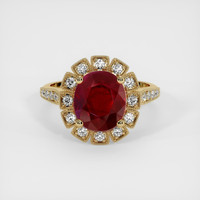 3.91 Ct. Ruby Ring, 14K Yellow Gold 1