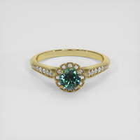 0.67 Ct. Green Sapphire Ring, 14K Yellow Gold 1
