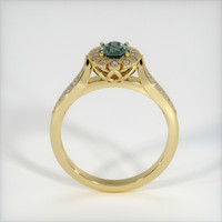 0.59 Ct. Bluish Green Sapphire Ring, 14K Yellow Gold 3