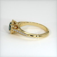 0.59 Ct. Bluish Green Sapphire Ring, 14K Yellow Gold 4
