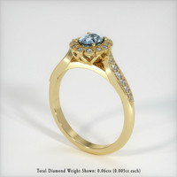 0.65 Ct. Greyish Blue Sapphire Ring, 14K Yellow Gold 2