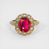 3.01 Ct. Ruby Ring, 18K Yellow Gold 1