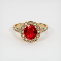 1.48 Ct. Ruby Ring, 18K Yellow Gold 1