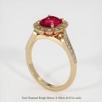 1.39 Ct. Ruby Ring, 18K Yellow Gold 2