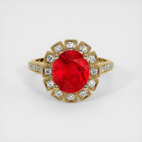 3.18 Ct. Ruby Ring, 18K Yellow Gold 1