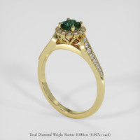 0.67 Ct. Green Sapphire Ring, 18K Yellow Gold 2