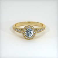 0.65 Ct. Greyish Blue Sapphire Ring, 18K Yellow Gold 1