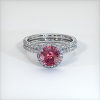 1.80 Ct. Reddish Pink Sapphire Ring, Platinum 950 1