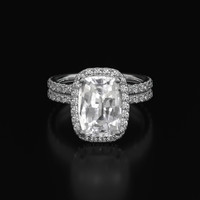 3.29 Ct. White Sapphire Ring, Platinum 950 1