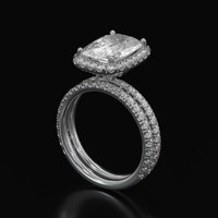 3.29 Ct. White Sapphire Ring, Platinum 950 2