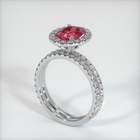 2.39 Ct. Reddish Pink Sapphire Ring, Platinum 950 2