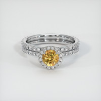 0.79 Ct. Yellowish Brown Sapphire Ring, Platinum 950 1