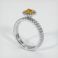 0.79 Ct. Yellowish Brown Sapphire Ring, Platinum 950 2