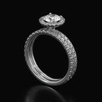 0.79 Ct. White Sapphire Ring, Platinum 950 2