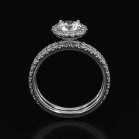 0.79 Ct. White Sapphire Ring, Platinum 950 3