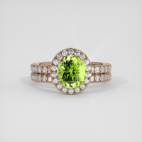 2.00 Ct. Green Peridot Ring, 14K Rose Gold 1