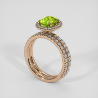 2.00 Ct. Green Peridot Ring, 14K Rose Gold 2