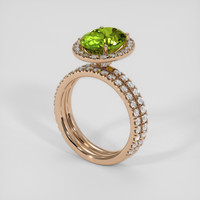 3.76 Ct. Green Peridot Ring, 14K Rose Gold 2