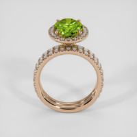 3.76 Ct. Green Peridot Ring, 14K Rose Gold 3