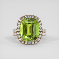 10.19 Ct. Green Peridot Ring, 14K Rose Gold 1