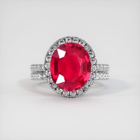 4.22 Ct. Pinkish Red Ruby Ring, 10K White Gold 1