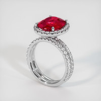 4.22 Ct. Pinkish Red Ruby Ring, 10K White Gold 2