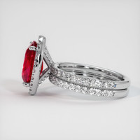 4.22 Ct. Pinkish Red Ruby Ring, 10K White Gold 4