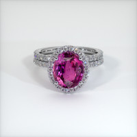 3.54 Ct. Pinkish Purple Sapphire Ring, 10K White Gold 1