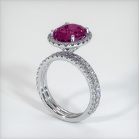 3.54 Ct. Pinkish Purple Sapphire Ring, 10K White Gold 2