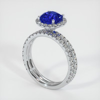 2.09 Ct. Sapphire Ring, 14K White Gold 2