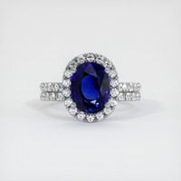 3.12 Ct. Sapphire Ring, 14K White Gold 1