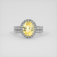 4.01 Ct. Yellow Sapphire Ring, 14K White Gold 1