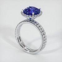 4.51 Ct. Blue Sapphire Ring, 18K White Gold 2