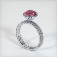 1.80 Ct. Reddish Pink Sapphire Ring, 18K White Gold 2