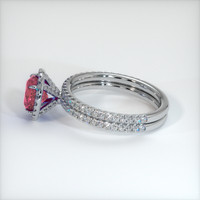 1.80 Ct. Reddish Pink Sapphire Ring, 18K White Gold 4