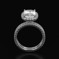 3.29 Ct. White Sapphire Ring, 18K White Gold 3