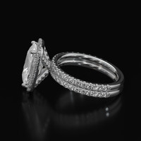3.29 Ct. White Sapphire Ring, 18K White Gold 4