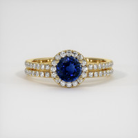 0.86 Ct. Blue Sapphire Ring, 10K Yellow Gold 1
