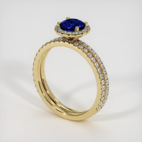 0.86 Ct. Blue Sapphire Ring, 10K Yellow Gold 2