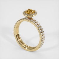 0.79 Ct. Yellowish Brown Sapphire Ring, 18K Yellow Gold 2