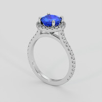 2.14 Ct. Blue Sapphire Ring, Platinum 950 2